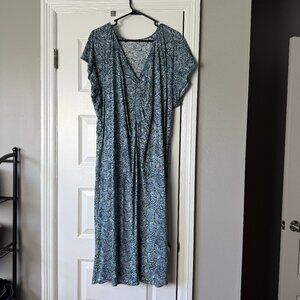 Printed Midi Dress with Rouching